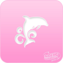 Picture of Pink Power Face Painting Stencil (1044) - Dolphin Wave
