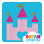 Picture of Dream Castle Glitter Tattoo Stencil - HP-59 (5pc pack)