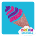 Picture of Ice Cream Glitter Tattoo Stencil - HP-64 (5pc pack)