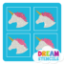 Picture of Mini 4 in 1 Unicorn Glitter Tattoo Stencil - HP-79 (5pc pack)