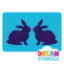 Picture of Twin Bunnies Glitter Tattoo Stencil - HP-88 (5pc pack)