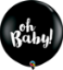 Picture of Qualatex 3FT Round - Oh Baby! Balloon - Onyx Black (2/bag)