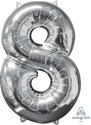 Picture of 26'' Mid-Size Shape Number 8 - Silver (1pc)
