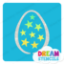 Picture of Easter Egg with Stars Glitter Tattoo Stencil - HP-233 (5pc pack)