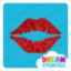 Picture of Kissing Lips Glitter Tattoo Stencil - HP-236 (5pc pack)