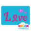 Picture of Awareness Ribbon Love Glitter Tattoo Stencil - HP-420 (5pc pack)