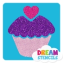 Picture of Cupcake Glitter Tattoo Stencil - HP-65 (5pc pack)